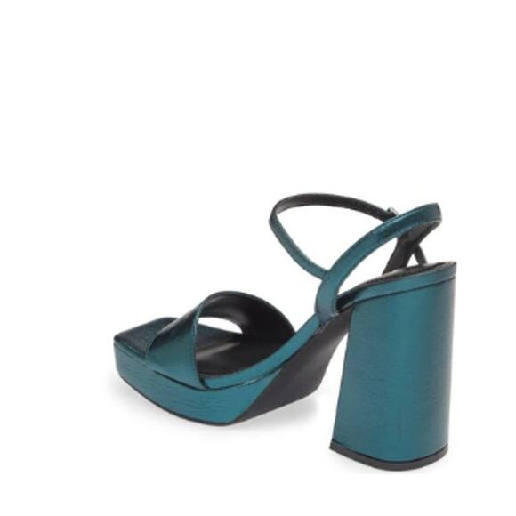 Noella Platform Sandals 7 Green Teal Deep NWOT Heels Pumps Green Blue. Glam - Picture 3 of 9